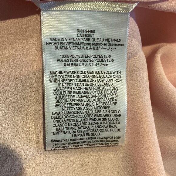 NWT BCBGMaxazria Small Tunic Top Asymmetrical Wrap Sheer Pink Ruffle - Picture 8 of 8